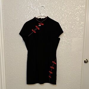 SHEIN Black Top with Red Accents